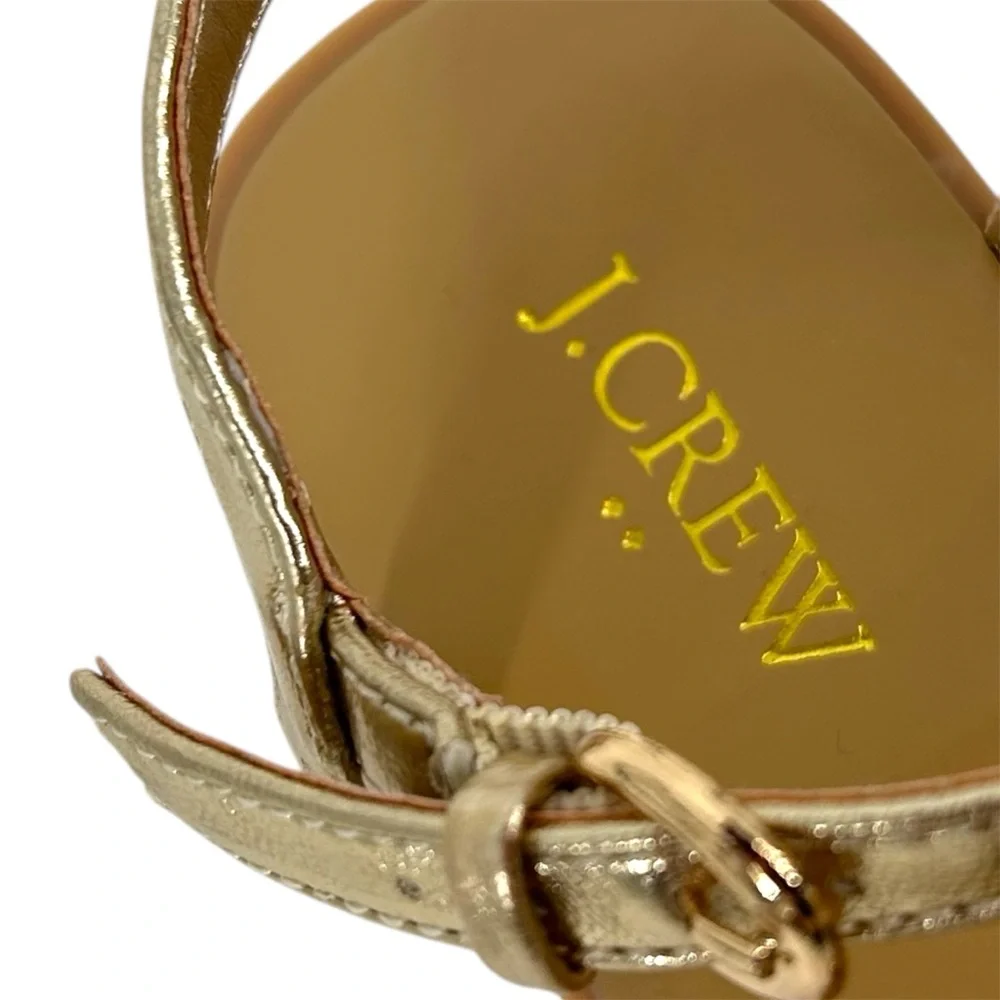 NWT Crewcuts Factory Girls’ Square-Toe Knot Sandals in Gold Size K12